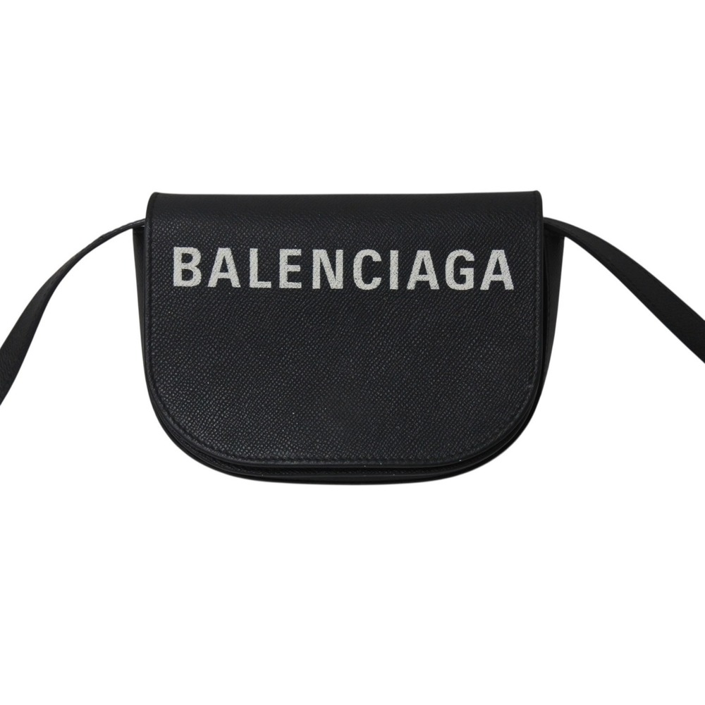 Balenciaga Leather Bag White Ville Shoulder Calfskin Black